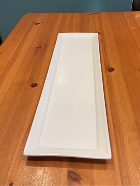 10 STRAWBERRY STREET LONG PLATTER RECTANGLE WHITE CHARCUTERIE CAKES CANDLE